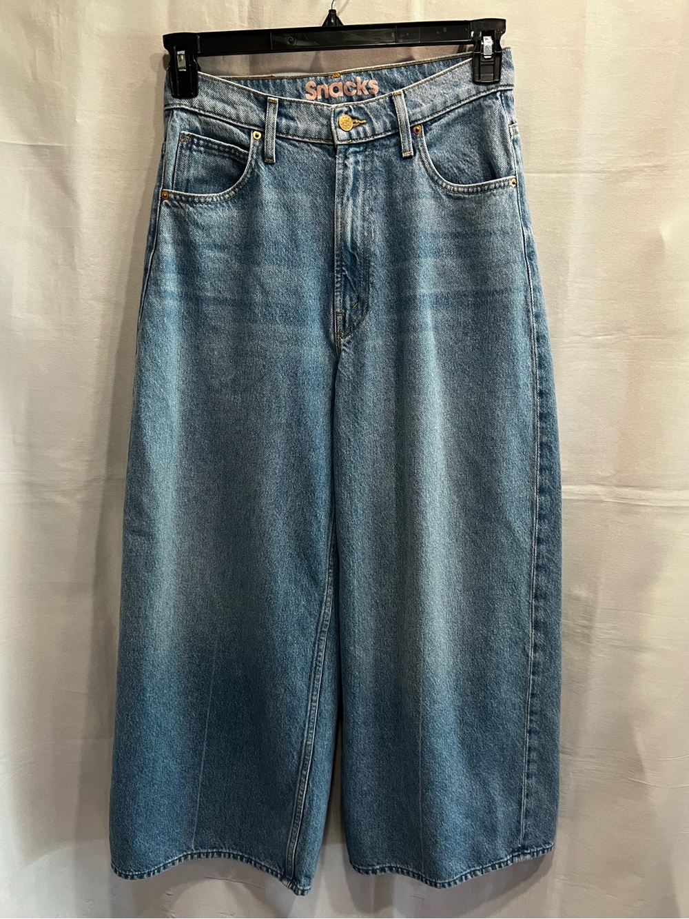 Mother Snacks The Dinner Bell Crop Wide Leg Jeans Light Wash Size 27